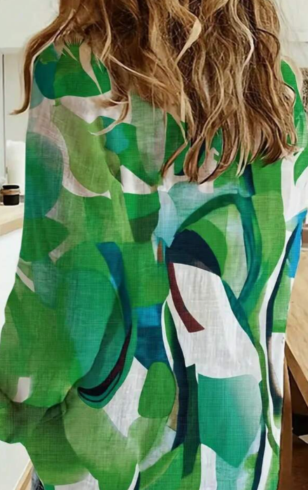 Women's Plus Size Floral Print Long Sleeve Casual Shirt Spring